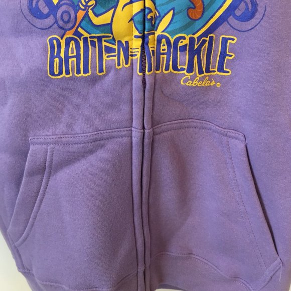 Cabela's Girls Hoodie Tweety Bird Bait & Tackle Warner Bros Purple MSRP $34.99 - Picture 4 of 8